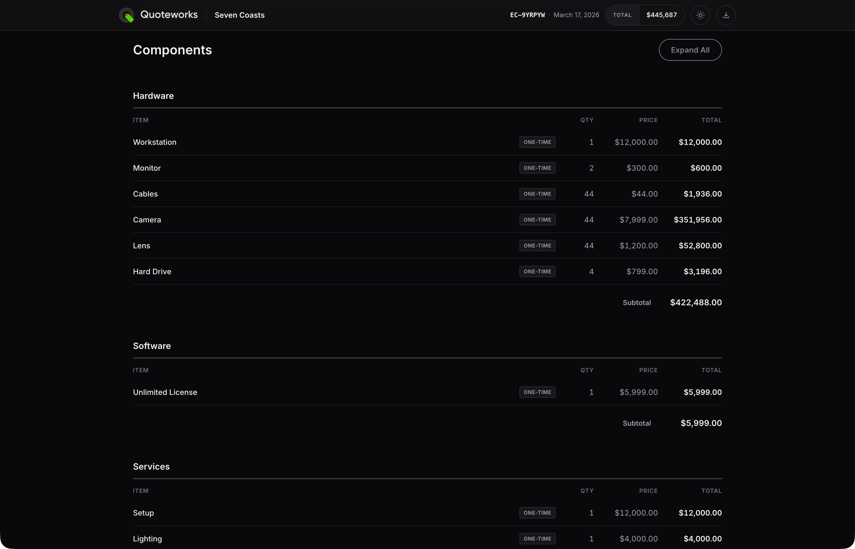 Published Quote View